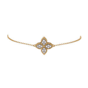 Roberto Coin Princess Flower Bracelet 18K Yellow Gold with Diamonds